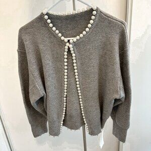 Commense grey pearl cardigan
